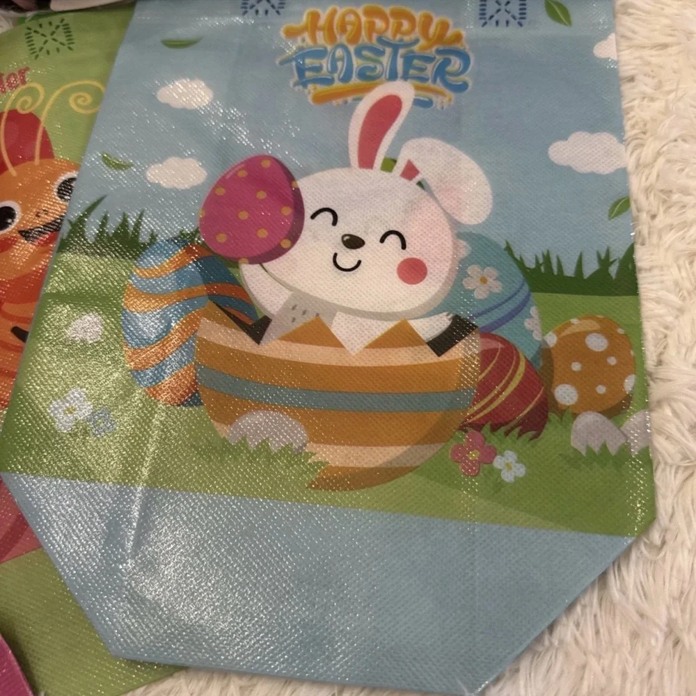 Happy Easter Bunny Reusable Gift Bag - multicolor set of 6